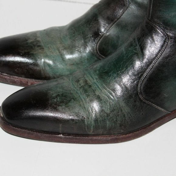 Paul Parkman Handmade Turquoise Burnished Side Zipper Boots 9 / 9.5 EU 42 H12249 - Picture 3 of 12